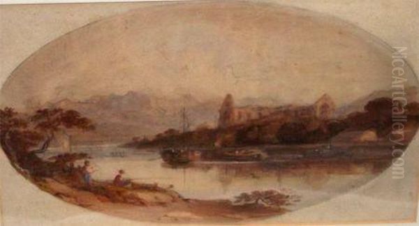Lakeland Landscape With Fisherman - view 1
