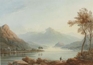 View Of Dolbadarn Castle With Snowdon Beyond, From Across Llyn Padarn, North Wales