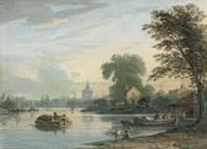 The Thames Near Chiswick, London by John Varley