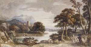 Landscape With Ruins, A Shepherd And His Flock By A River Landscape With Ruins, A Shepherd And His Flock By A River