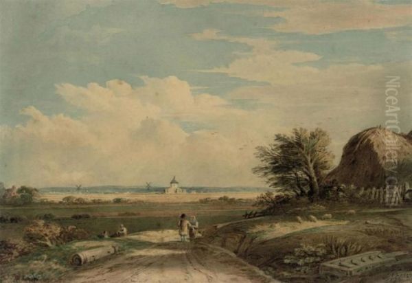 Figures On A Country Path - view 1
