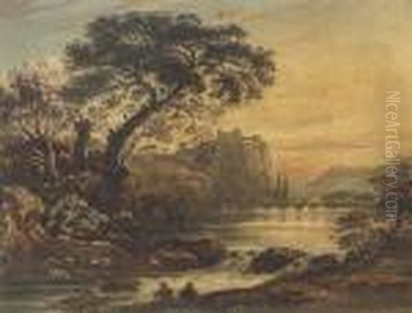 A Capriccio Landscape With A Ruined Castle And A Bridge - view 1