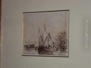 Thames Barges At Anchor by John Varley