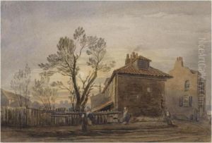 Lambeth: On The Surrey Side Between Westminster And Blackfriars Bridge by John Varley