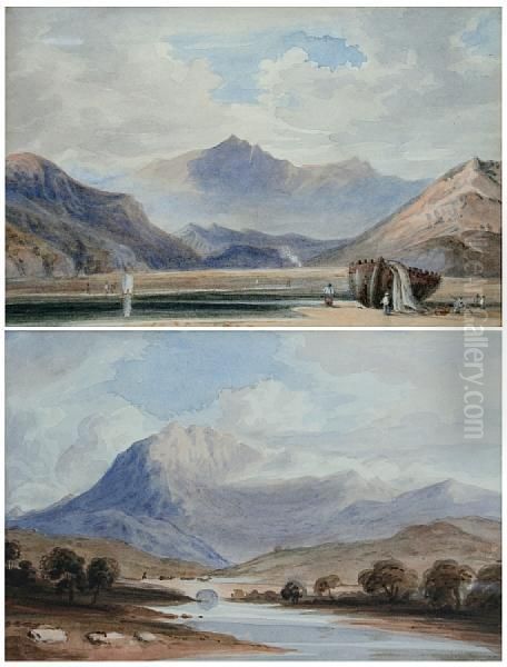 Estuary Scene With Mountains - view 1
