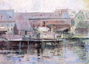 Waterfront Scene Gloucester by John Henry Twachtman