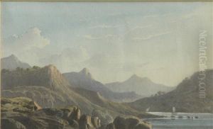 Varleyacross The Village To 
Themountains A Mountainous Landscapetwo, Watercoloursthe Larger 14.5cmx 
20cm