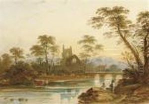 Abbey Ruins, Thought To Be Tintern, At Dusk