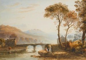 Varley, O.w.s. Bedgellert Bridge, North Wales by John Varley