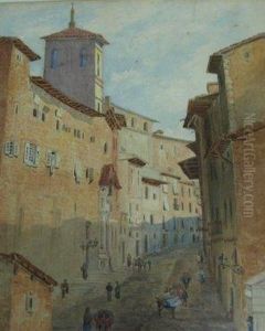Mediterranean Street Scene by John Varley