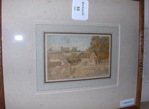 Village Scene, Watercolour Village Scene, Watercolour