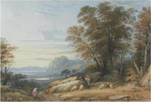 A View Of Harlech Castle, Wales by John Varley