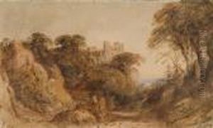 Castle In A Rural Landscape by John Varley