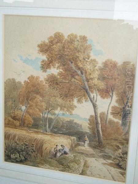 Figures Beside A Cornfield - view 1