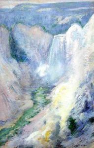 Waterfall In Yellowstone by John Henry Twachtman
