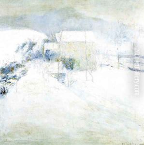 Snow Scene At Utica by John Henry Twachtman