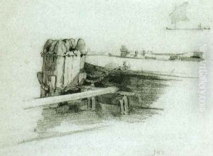 Boat At Bulkhead by John Henry Twachtman
