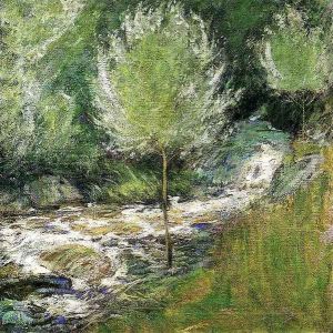 The Brook Greenwich Connecticut Aka Horseneck Falls Greenwich Connecticut by John Henry Twachtman