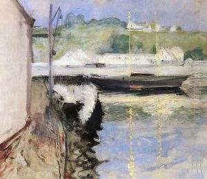 Fish Sheds And Schooner Gloucester by John Henry Twachtman