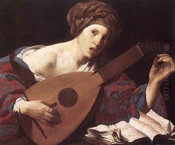 Woman Playing the Lute 1624-26 - view 1
