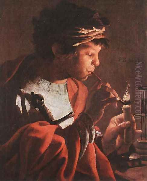 Boy Lighting a Pipe 1623 - view 1