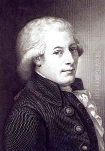 Portrait of Wolfgang Amadeus Mozart 1756-91 Austrian composer, engraved by Lazarus Gottlieb Sichling 1812-63 by Johann Heinrich Wilhelm Tischbein I
