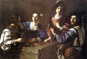 Drinking Party with a Lute Player by Nicolas Tournier