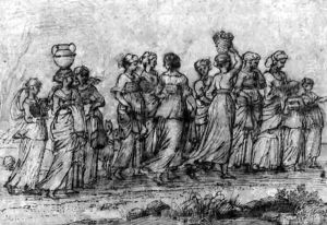 A group of women returning from the well by Agostino Tassi
