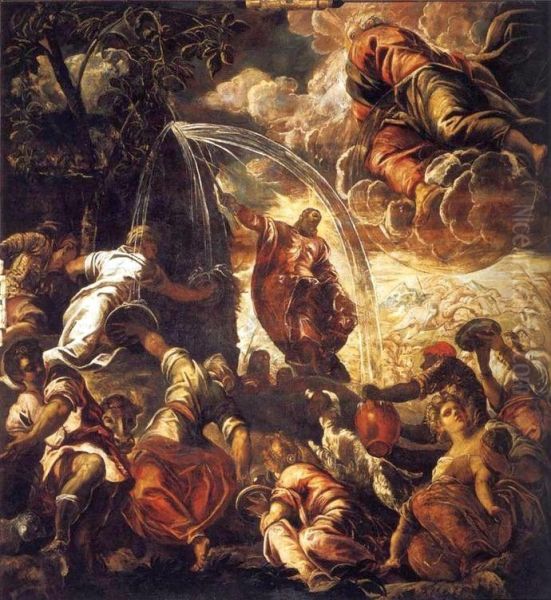 Moses Drawing Water from the Rock 1577 - view 1