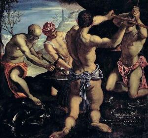 Vulcans Forge by Jacopo Tintoretto (Robusti)