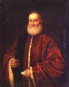 Portrait of an Old Man in Red Robes by Jacopo Tintoretto (Robusti)