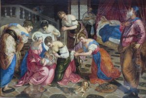 The Birth of St. John the Baptist 1540s by Jacopo Tintoretto (Robusti)