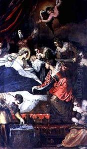 Birth of the Virgin by Jacopo Tintoretto (Robusti)