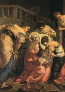 The Birth of John the Baptist (detail) 1550 by Jacopo Tintoretto (Robusti)