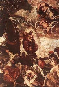 Moses Drawing Water from the Rock [detail: 1] by Jacopo Tintoretto (Robusti)