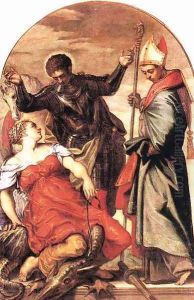 St Louis, St George and the Princess c. 1553 by Jacopo Tintoretto (Robusti)