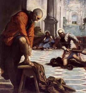 Christ Washing His Disciples' Feet (detail 3) by Jacopo Tintoretto (Robusti)