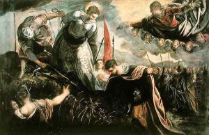 Saint Catherine prepares for her exexcution by Jacopo Tintoretto (Robusti)