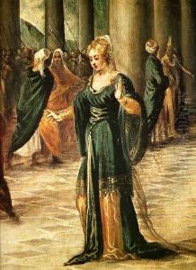 Christ and the Woman Taken in Adultery (detail) by Jacopo Tintoretto (Robusti)