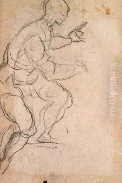 Seated Man seen from Below - view 1