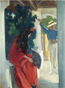 Mid-day Rest (couple From Seville) by Janos Vaszary