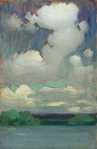 Lake Balaton With Wreathing Clouds, About 1905 by Janos Vaszary
