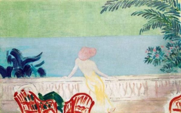 Woman With A Hat On The Riviera - view 1
