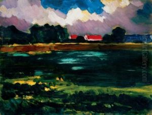 Houses With Red Roofs by Janos Vaszary