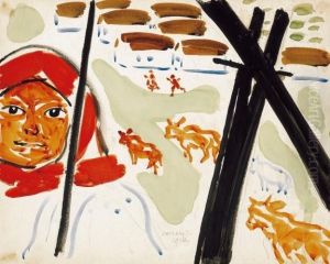 Red-scarved Girl by Janos Vaszary