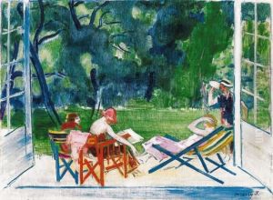 Women, Sitting In The Garden (in The Park), End Of The 1920s by Janos Vaszary