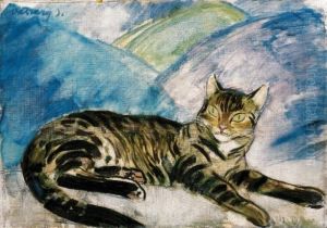 Cat Among Pillows by Janos Vaszary