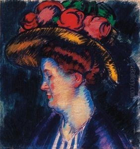 Lady In A Hat With Roses (the Artist's Wife)