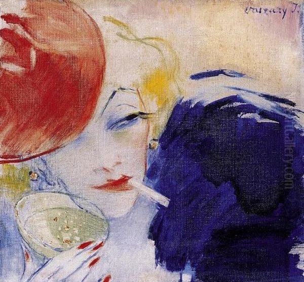 Woman With A Glass Of Champagne - view 1