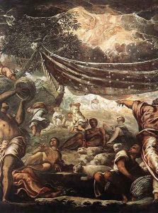 The Miracle of Manna [detail: 1] by Jacopo Tintoretto (Robusti)